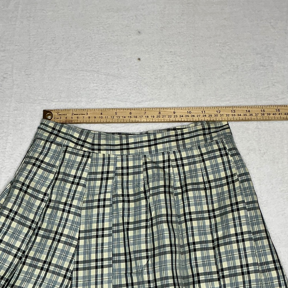 NWT Easel Pleated Plaid Short Skirt Blue Yellow Black Womens Size Small Y2K 90's - Picture 3 of 8